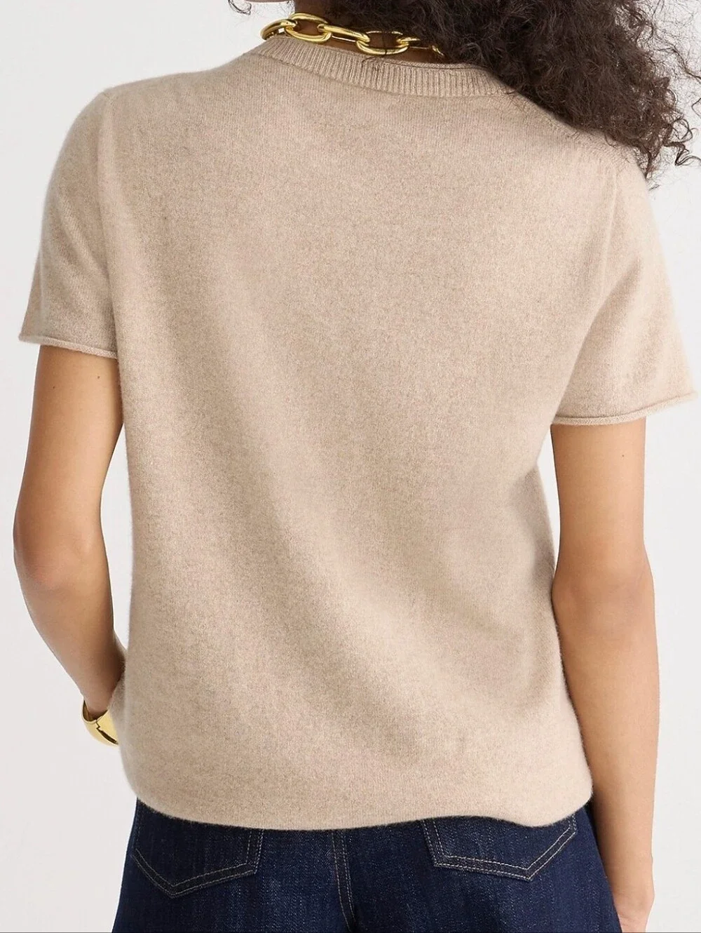 J Crew Cashmere T Shirt Oatmeal Size L Comfy And Soft